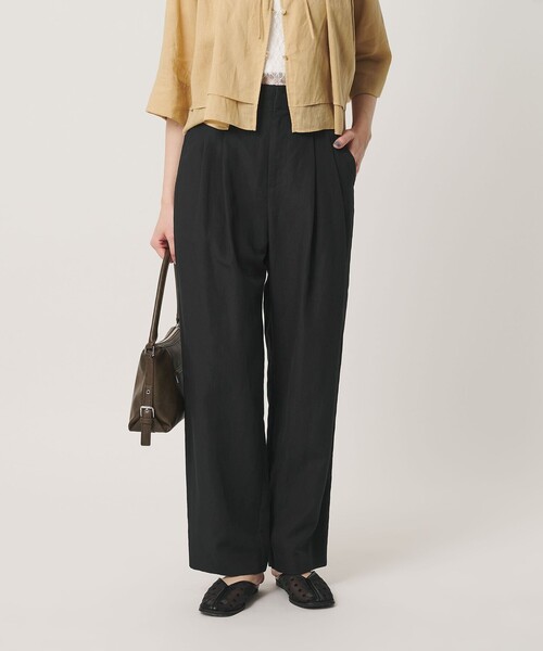 BEAUTY&YOUTH UNITED ARROWS(ビューティーアンドユースユナイテッドアローズ)の「麻ブレンド バックゴム タック ワイドパンツ(その他パンツ・レディース・ブラック/ライトブルー/ダークブラウン/ナチュラル/オリーブ・S/M/XS/L)」の12枚目の写真