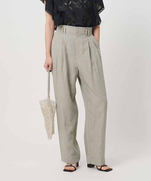 BEAUTY&YOUTH UNITED ARROWS(ビューティーアンドユースユナイテッドアローズ)の「麻ブレンド バックゴム タック ワイドパンツ(その他パンツ・レディース・ブラック/ライトブルー/ダークブラウン/ナチュラル/オリーブ・S/M/XS/L)」の18枚目の写真