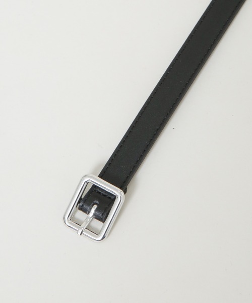 NANO universe（ナノユニバース）の「シルバースクエアバックル1.5cm幅ベルト（ベルト・レディース・ブラック/ベージュ/キャメル・F）」の7枚目の写真