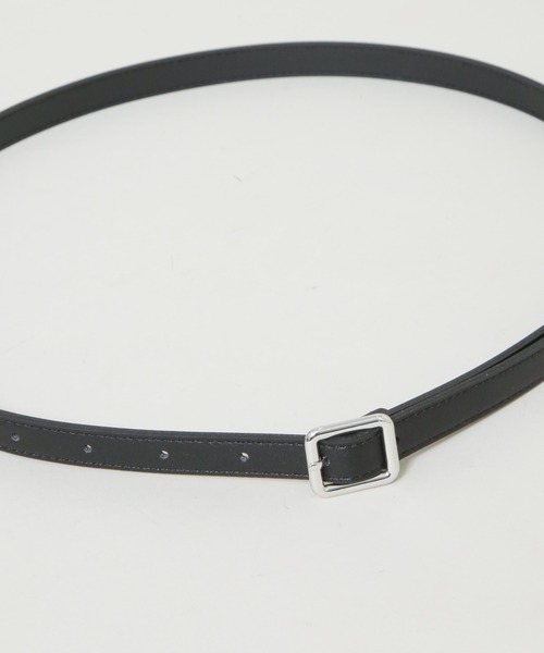NANO universe（ナノユニバース）の「シルバースクエアバックル1.5cm幅ベルト（ベルト・レディース・ブラック/ベージュ/キャメル・F）」の10枚目の写真