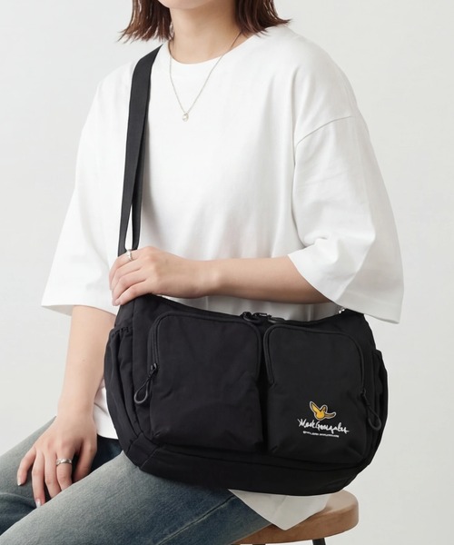Mark Gonzales（マーク・ゴンザレス）の「【Mark Gonzales/マーク ゴンザレス】アートワークデザインコレクション Wポケットショルダー（ショルダーバッグ・メンズ・ブラック系2/ブラック系1・FREE）」の8枚目の写真