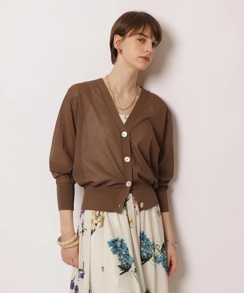 CADUNE（カデュネ）の「シアーカーデ（ニット/セーター・レディース・ホワイト/ブラック/ブラウン/グリーン/ライトイエロー・38）」の13枚目の写真