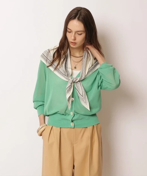 CADUNE（カデュネ）の「シアーカーデ（ニット/セーター・レディース・ホワイト/ブラック/ブラウン/グリーン/ライトイエロー・38）」の18枚目の写真