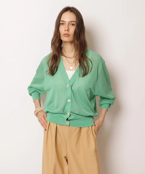 CADUNE（カデュネ）の「シアーカーデ（ニット/セーター・レディース・ホワイト/ブラック/ブラウン/グリーン/ライトイエロー・38）」の19枚目の写真