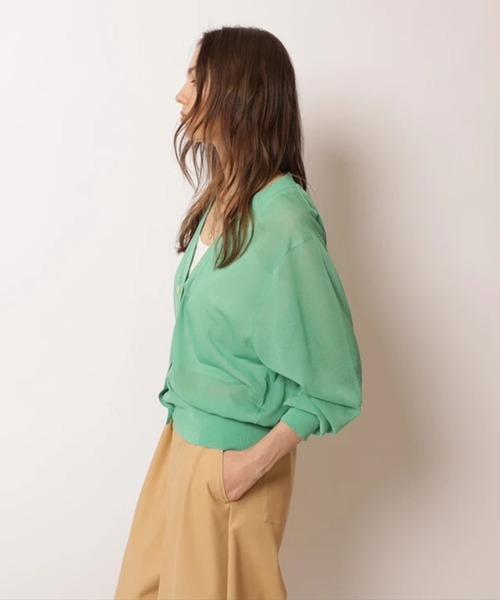 CADUNE（カデュネ）の「シアーカーデ（ニット/セーター・レディース・ホワイト/ブラック/ブラウン/グリーン/ライトイエロー・38）」の20枚目の写真