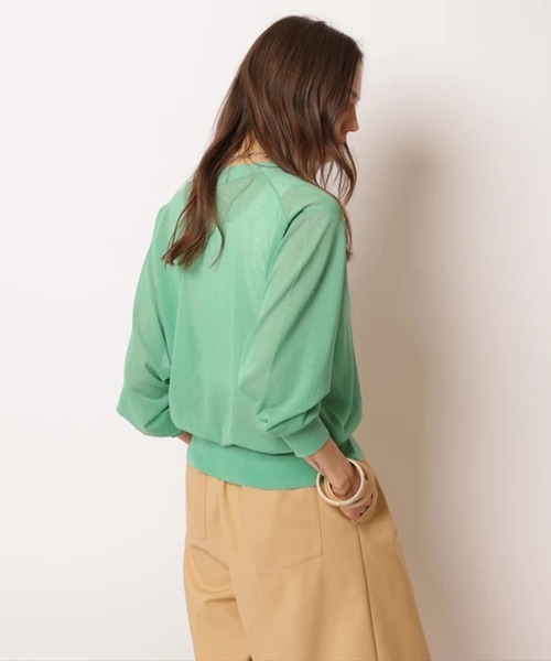 CADUNE（カデュネ）の「シアーカーデ（ニット/セーター・レディース・ホワイト/ブラック/ブラウン/グリーン/ライトイエロー・38）」の21枚目の写真