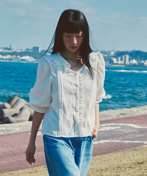 AFTERHOURS(アフターアワーズ)の「COTTON RUFFLE BLOUSE (WHITE)(シャツ/ブラウス・レディース・ホワイト・FREE)」の3枚目の写真