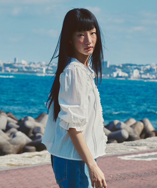 AFTERHOURS(アフターアワーズ)の「COTTON RUFFLE BLOUSE (WHITE)(シャツ/ブラウス・レディース・ホワイト・FREE)」の4枚目の写真