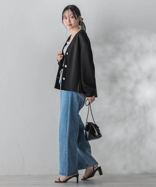 Droite lautreamont(ドロワットロートレアモン)の「【WEB限定】ダンボールカーディガン(カーディガン/ボレロ・レディース・ブラック/オフホワイト・M)」の20枚目の写真