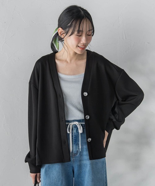 Droite lautreamont(ドロワットロートレアモン)の「【WEB限定】ダンボールカーディガン(カーディガン/ボレロ・レディース・ブラック/オフホワイト・M)」の12枚目の写真