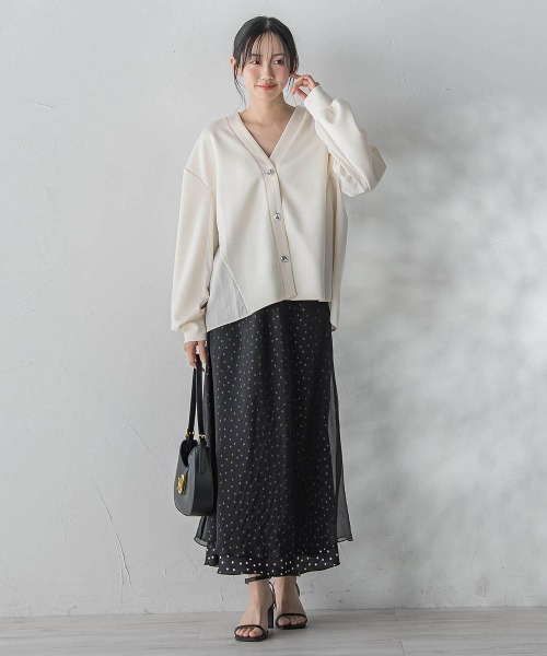 Droite lautreamont(ドロワットロートレアモン)の「【WEB限定】ダンボールカーディガン(カーディガン/ボレロ・レディース・ブラック/オフホワイト・M)」の7枚目の写真