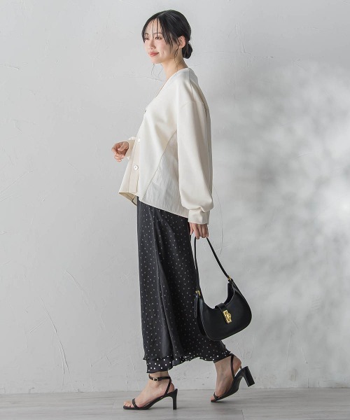 Droite lautreamont(ドロワットロートレアモン)の「【WEB限定】ダンボールカーディガン(カーディガン/ボレロ・レディース・ブラック/オフホワイト・M)」の10枚目の写真