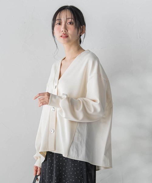 Droite lautreamont(ドロワットロートレアモン)の「【WEB限定】ダンボールカーディガン(カーディガン/ボレロ・レディース・ブラック/オフホワイト・M)」の4枚目の写真