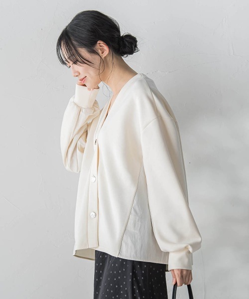 Droite lautreamont(ドロワットロートレアモン)の「【WEB限定】ダンボールカーディガン(カーディガン/ボレロ・レディース・ブラック/オフホワイト・M)」の5枚目の写真