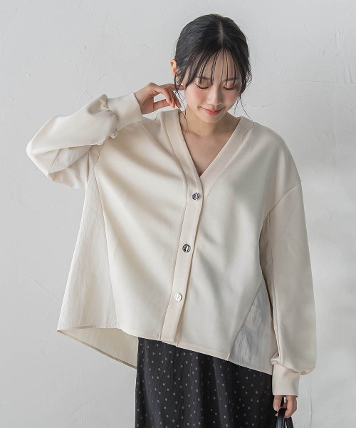 Droite lautreamont(ドロワットロートレアモン)の「【WEB限定】ダンボールカーディガン(カーディガン/ボレロ・レディース・ブラック/オフホワイト・M)」の3枚目の写真
