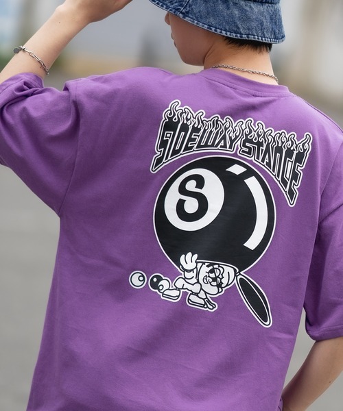 En serio TOKYO(エンソリオトーキョー)の「【SIDEWAYSTANCE】半袖ボールプリントTシャツ SIDE23-078/SIDE23-119(Tシャツ/カットソー・メンズ・パープル/ダークブルー/オートミール/ホワイト/ブラック・SMALL/MEDIUM/LARGE/X-LARGE)」の5枚目の写真