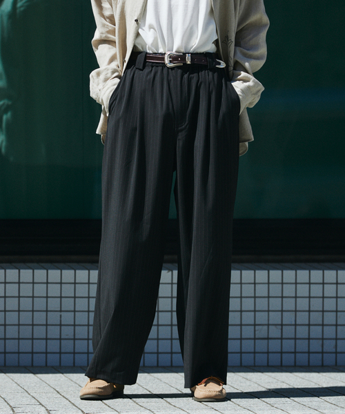 JOURNAL STANDARD（ジャーナルスタンダード）の「TRモダン ワイド スラックス（スラックス・メンズ・スミクロ/ネイビー/ブラック系その他・SMALL/LARGE/MEDIUM）」の18枚目の写真