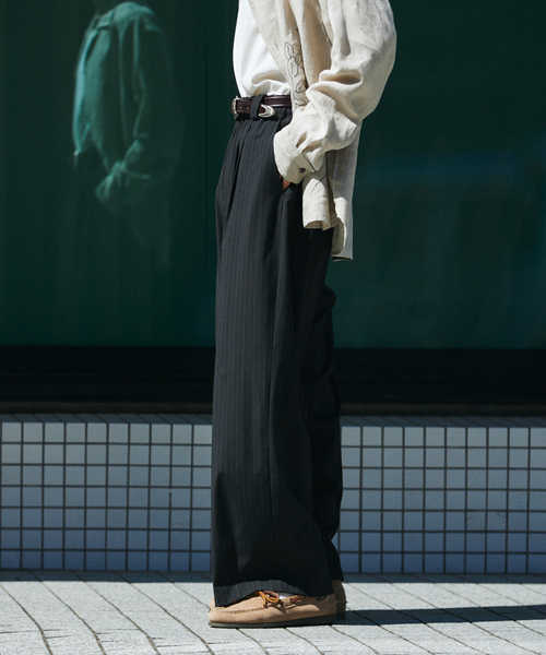 JOURNAL STANDARD（ジャーナルスタンダード）の「TRモダン ワイド スラックス（スラックス・メンズ・スミクロ/ネイビー/ブラック系その他・SMALL/LARGE/MEDIUM）」の22枚目の写真