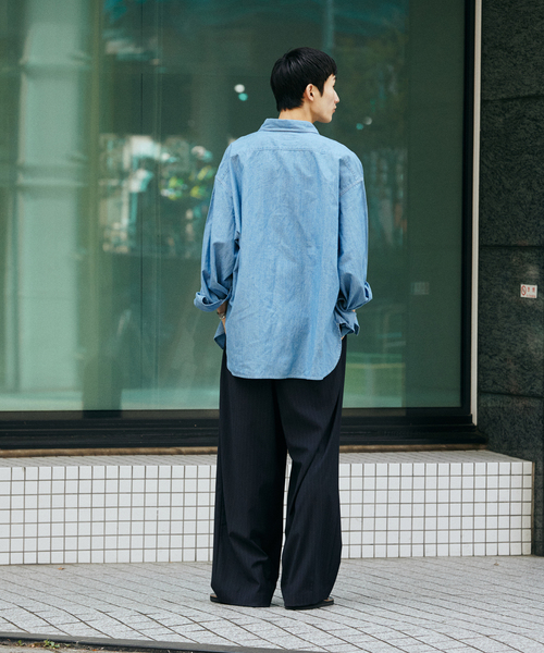 JOURNAL STANDARD(ジャーナルスタンダード)の「TRモダン ワイド スラックス(スラックス・メンズ・スミクロ/ネイビー/ブラック系その他・SMALL/LARGE/MEDIUM)」の13枚目の写真