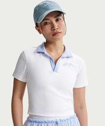 ナイキ スポーツウェア ウィメンズ ショートスリーブ ポロ クロップトップス / Nike Sportswear Women's Short-Sleeve Polo Crop Top IR7565-100 White