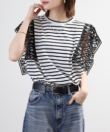EGLANTINE 袖レースカットソー