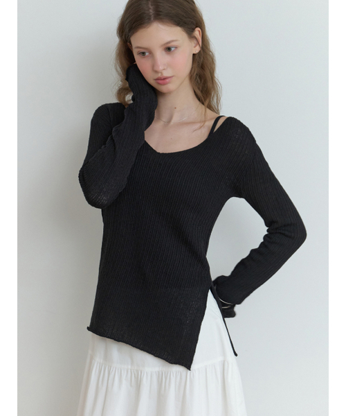 RE_L（リエル）の「Slony v slit knit (black)（ニット/セーター・レディース・その他・FREE）」の3枚目の写真