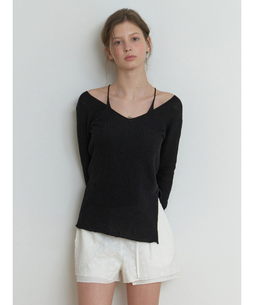 RE_L（リエル）の「Slony v slit knit (black)（ニット/セーター・レディース・その他・FREE）」の5枚目の写真