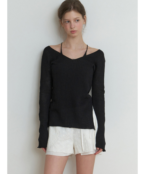 RE_L（リエル）の「Slony v slit knit (black)（ニット/セーター・レディース・その他・FREE）」の6枚目の写真