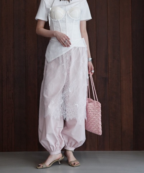 chuclla（チュクラ）の「バルーンワイドパンツ chw26s197（その他パンツ・レディース・ピンク/アイボリー・M/S）」の10枚目の写真