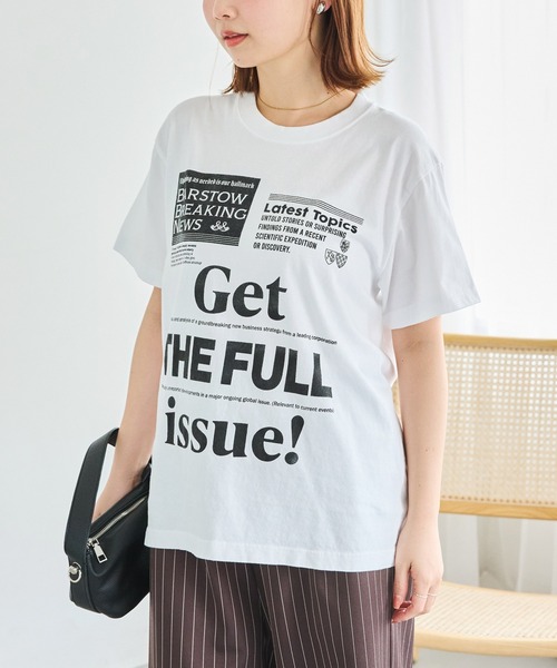 TRICOMER（トリコメル）の「【TRICOMER】ヴィンテージライク プリントロゴTシャツ｜GET THE FULL ISSUE（Tシャツ/カットソー・レディース・ホワイト・F）」の2枚目の写真