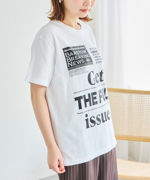 TRICOMER（トリコメル）の「【TRICOMER】ヴィンテージライク プリントロゴTシャツ｜GET THE FULL ISSUE（Tシャツ/カットソー・レディース・ホワイト・F）」の4枚目の写真