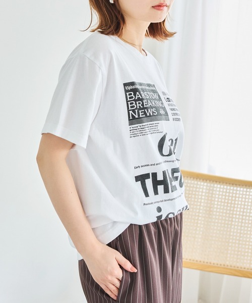 TRICOMER（トリコメル）の「【TRICOMER】ヴィンテージライク プリントロゴTシャツ｜GET THE FULL ISSUE（Tシャツ/カットソー・レディース・ホワイト・F）」の6枚目の写真