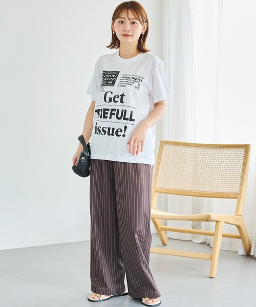 TRICOMER（トリコメル）の「【TRICOMER】ヴィンテージライク プリントロゴTシャツ｜GET THE FULL ISSUE（Tシャツ/カットソー・レディース・ホワイト・F）」の8枚目の写真