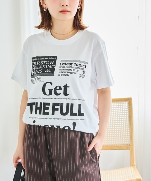 TRICOMER（トリコメル）の「【TRICOMER】ヴィンテージライク プリントロゴTシャツ｜GET THE FULL ISSUE（Tシャツ/カットソー・レディース・ホワイト・F）」の5枚目の写真