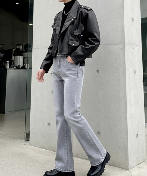 Otte(オッテ)の「PUレザーライダースショートジャケット(テーラードジャケット・メンズ・ブラック・X-LARGE/MEDIUM/LARGE)」の6枚目の写真