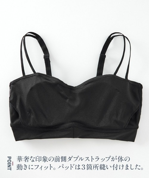nissen（ニッセン）の「Sheerly　ノンワイヤーギャザーハーフトップ（ブラジャー・レディース・ブラック・A/B/C/D/E）」の4枚目の写真