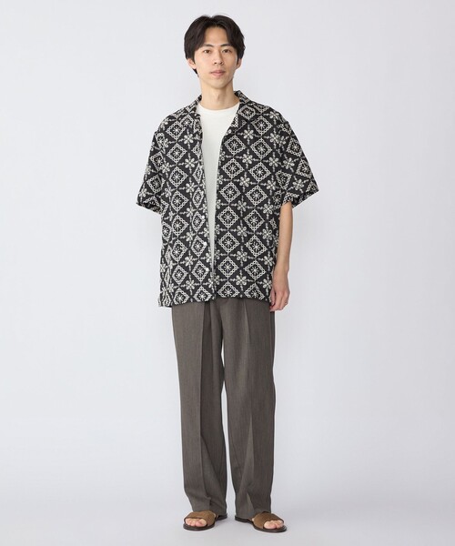 SHIPS(シップス)の「BENCH MARKING SHIRTS: エンブロイダリー オープンカラー シャツ(シャツ/ブラウス・メンズ・ベージュ/ネイビー/ライトグリーン・MEDIUM/LARGE/X-LARGE/SMALL)」の6枚目の写真