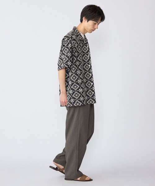 SHIPS(シップス)の「BENCH MARKING SHIRTS: エンブロイダリー オープンカラー シャツ(シャツ/ブラウス・メンズ・ベージュ/ネイビー/ライトグリーン・MEDIUM/LARGE/X-LARGE/SMALL)」の9枚目の写真