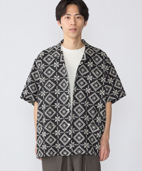 SHIPS(シップス)の「BENCH MARKING SHIRTS: エンブロイダリー オープンカラー シャツ(シャツ/ブラウス・メンズ・ベージュ/ネイビー/ライトグリーン・MEDIUM/LARGE/X-LARGE/SMALL)」の10枚目の写真