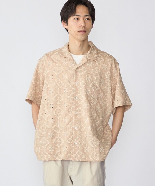 SHIPS(シップス)の「BENCH MARKING SHIRTS: エンブロイダリー オープンカラー シャツ(シャツ/ブラウス・メンズ・ベージュ/ネイビー/ライトグリーン・MEDIUM/LARGE/X-LARGE/SMALL)」の14枚目の写真