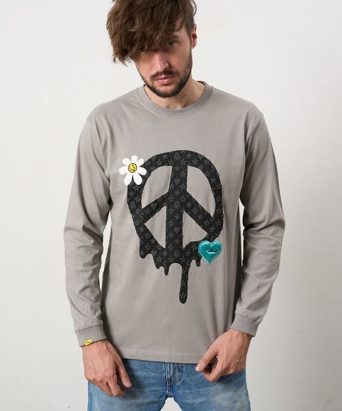 STUD MUFFIN(スタッドマフィン)の「mlt5686- 5.6ozコットン天竺 ドリップピースフォームプリント-パッチワーク LS Tシャツ(624-02900)(Tシャツ/カットソー・メンズ・ブラック/ピンク系その他/チャコールグレー/ホワイト・2/3/4)」の17枚目の写真