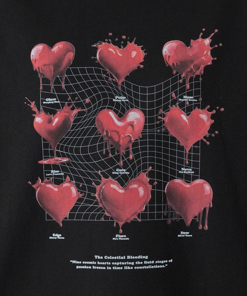 ONCILY(オンシェリー)の「MELTING HEART GRAPHIC T-SHIRT / メルティングハートグラフィックTシャツ(Tシャツ/カットソー・メンズ・ブラック/ホワイト系その他/イエロー/ネイビー/オフホワイト・SMALL/LARGE/MEDIUM)」の7枚目の写真