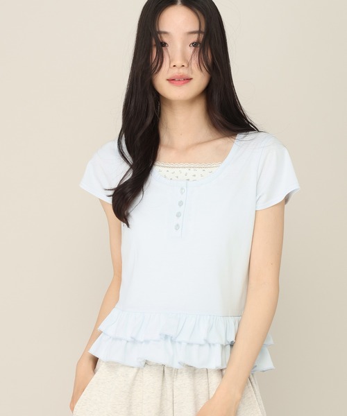 Heather（ヘザー）の「レイヤードヘンリーネックTEE　774726（Tシャツ/カットソー・レディース・イエロー/アイボリー/ブルー・FREE）」の16枚目の写真