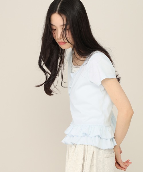 Heather（ヘザー）の「レイヤードヘンリーネックTEE　774726（Tシャツ/カットソー・レディース・イエロー/アイボリー/ブルー・FREE）」の17枚目の写真