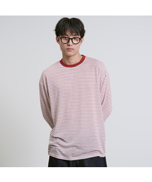 OWSA（オウサ）の「配色ストライプラウンド長袖Tシャツ 2色（Tシャツ/カットソー）」