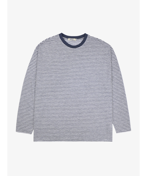 OWSA(オウサ)の「配色ストライプラウンド長袖Tシャツ 2色(Tシャツ/カットソー・メンズ・グレー/レッド・LARGE/X-LARGE)」の7枚目の写真
