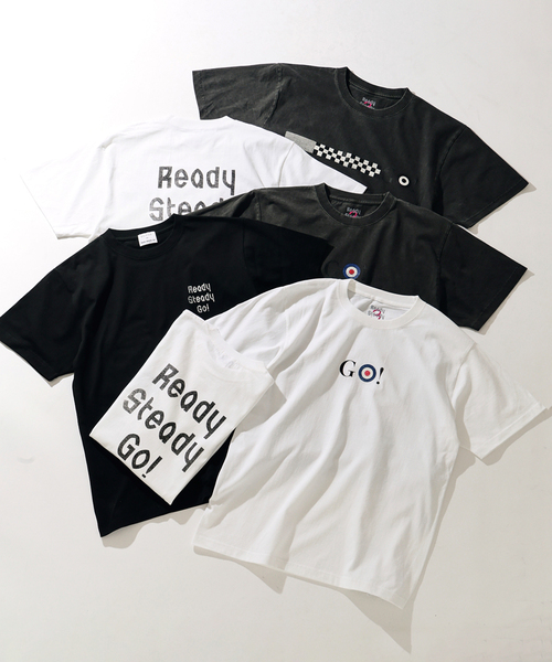 EDIFICE(エディフィス)の「Ready Steady Go! × 島津由行 別注 プリント Tシャツ(Tシャツ/カットソー・メンズ・ホワイト系その他/ホワイト/ブラック系その他/ブラック・LARGE/MEDIUM)」の5枚目の写真