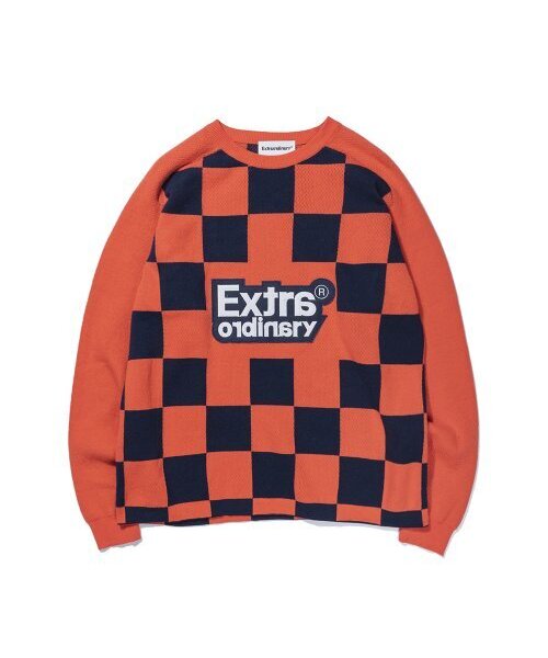 CHECKBOARD SWEATER — свитер «Шахматная доска», оранжевый
