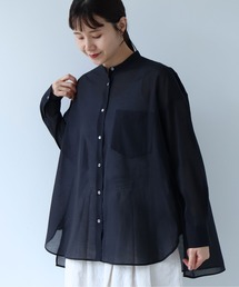 △Cotton Nylon sheer wide shirt
