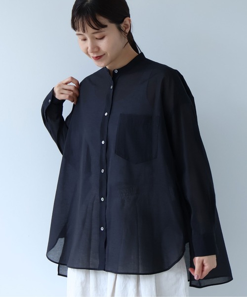 yuni(ユニ )の「△Cotton Nylon sheer wide shirt(シャツ/ブラウス・レディース・ベージュ/ブラック・FREE)」の2枚目の写真